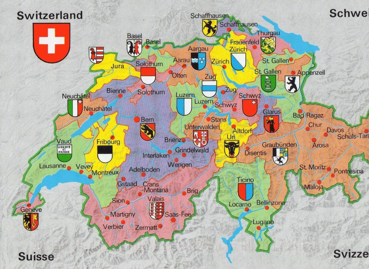 kat jeyografik nan kat jeyografik la touris nan zurich swis